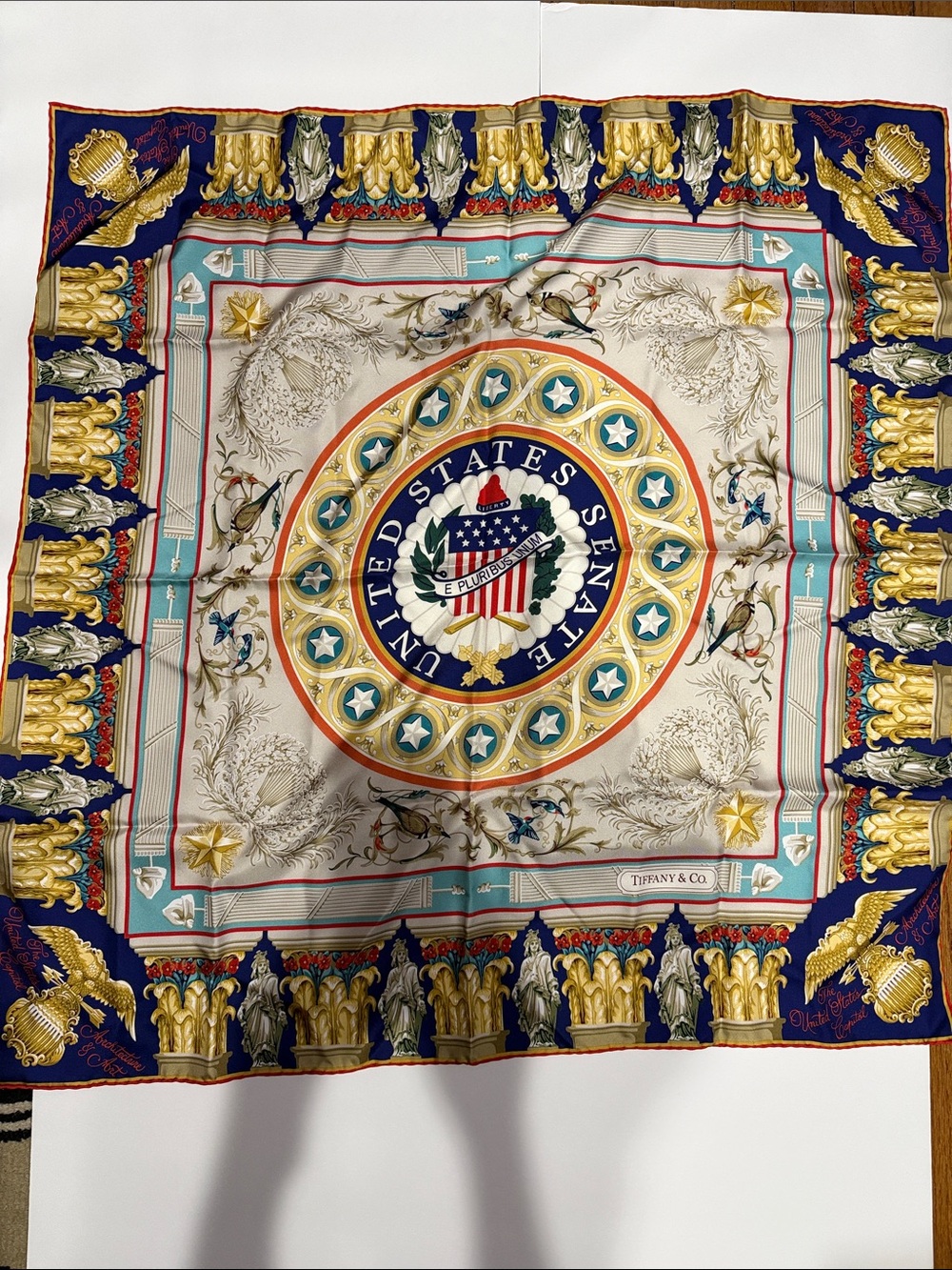 Tiffany & Co. Rare United States Senate Vintage Silk Scarf